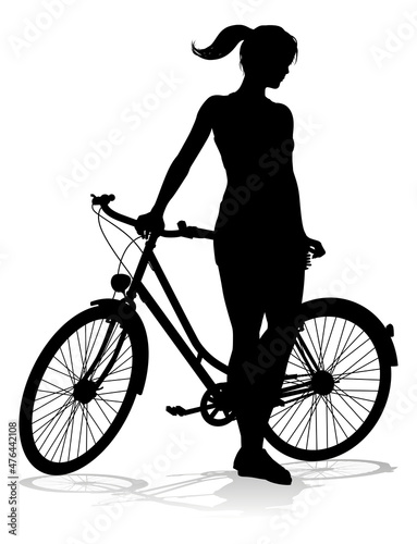 Woman Bike Cyclist Riding B...
