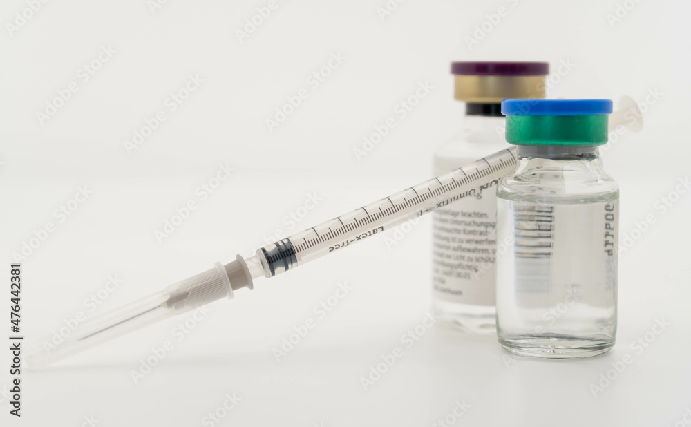 vaccination equipment, syringe and vail with corona vaccine vaccination equipment, syringe and vail with corona vaccine