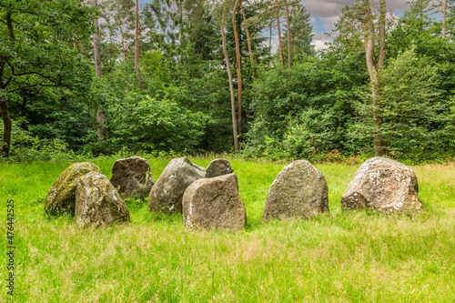 Dolmen D31 a construction work from the new stone age in the Dutch province of Drenthe made of boulders brought in from Scandinavia with glaciers in the ice age