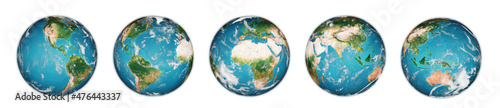 Planet Earth globe set. Elements of this image furnished by NASA. 3d rendering