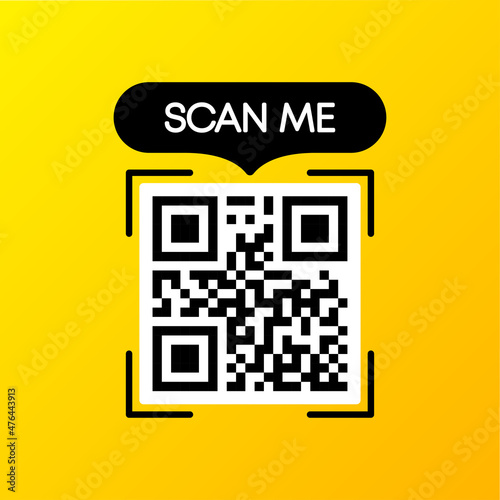 QR code scan for smartphone. QR code for mobile app and payment. Qr code frame vector template. Vector illustration.