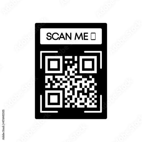 QR code scan icon for smartphone. QR code for mobile app and payment. Qr code frame vector template. Vector illustration.