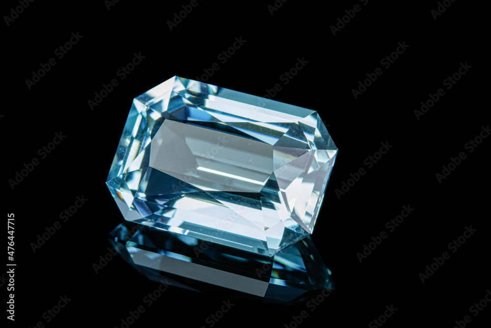 macro mineral stone aquamarine on a black background macro mineral stone aquamarine on a black background