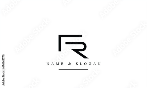 RF, FR, R, F abstract letters logo monogram