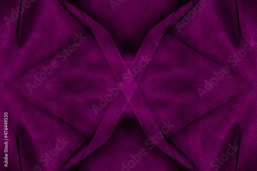 Magenta color decorative folded fabric with mandala pattern for background © Xookits