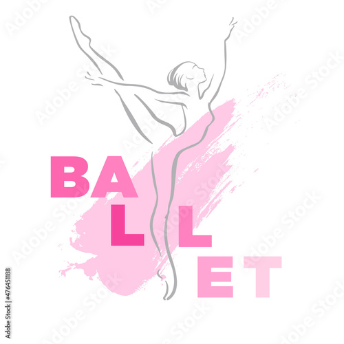 Logo Style für Ballet Studio, show, Logo-Design. Linien zeichnung. Vector Illustration.