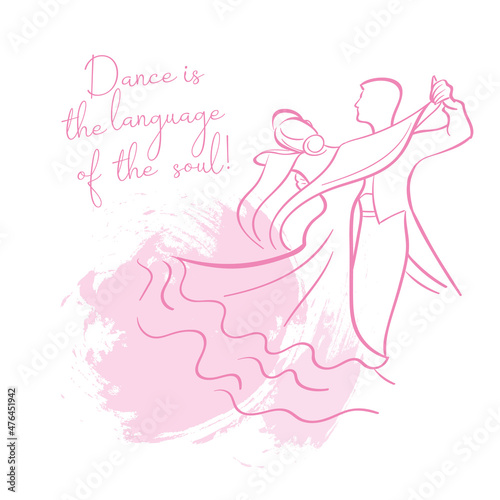 Couple dancing passionate dance. Suitable for waltz and others. We love Dance.