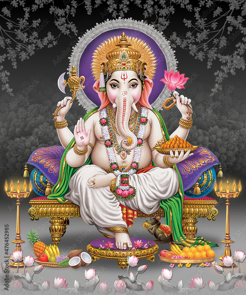 Lord Ganesha with colorful background wallpaper , God Ganesha ...