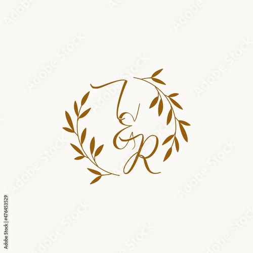 IR initial wedding monogram logo