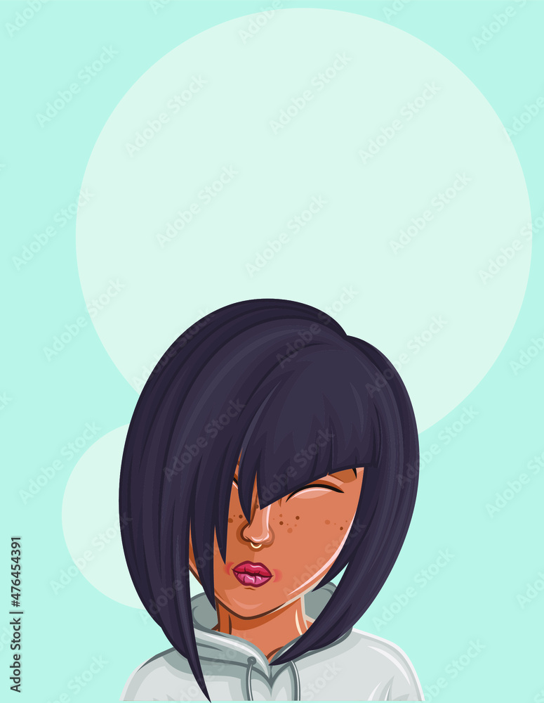 Cartoon Female portrait. Woman avatar. Vector character. Girl portrait Cartoon Female portrait. Woman avatar. Vector character. Girl portrait