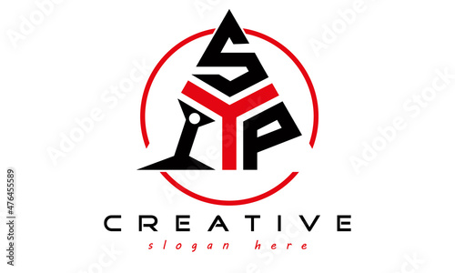 triangle badge with circle ISP letter logo design vector, business logo, icon shape logo, stylish logo template