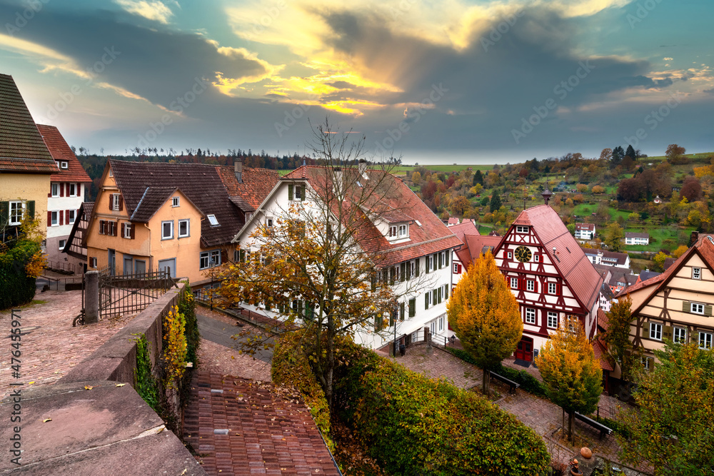 Old town of Altensteig in Black Forest, Germany