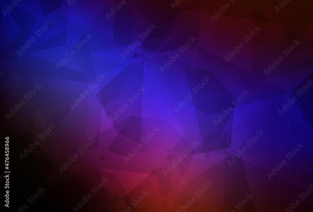 Dark Blue, Red vector pattern with random polygonals.