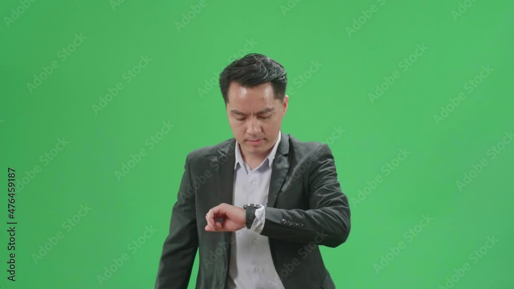 Asian Business Man Walking And Looking At Watch On Green Screen Chroma Key
Asian Business Man Walking And Looking At Watch On Green Screen Chroma Key