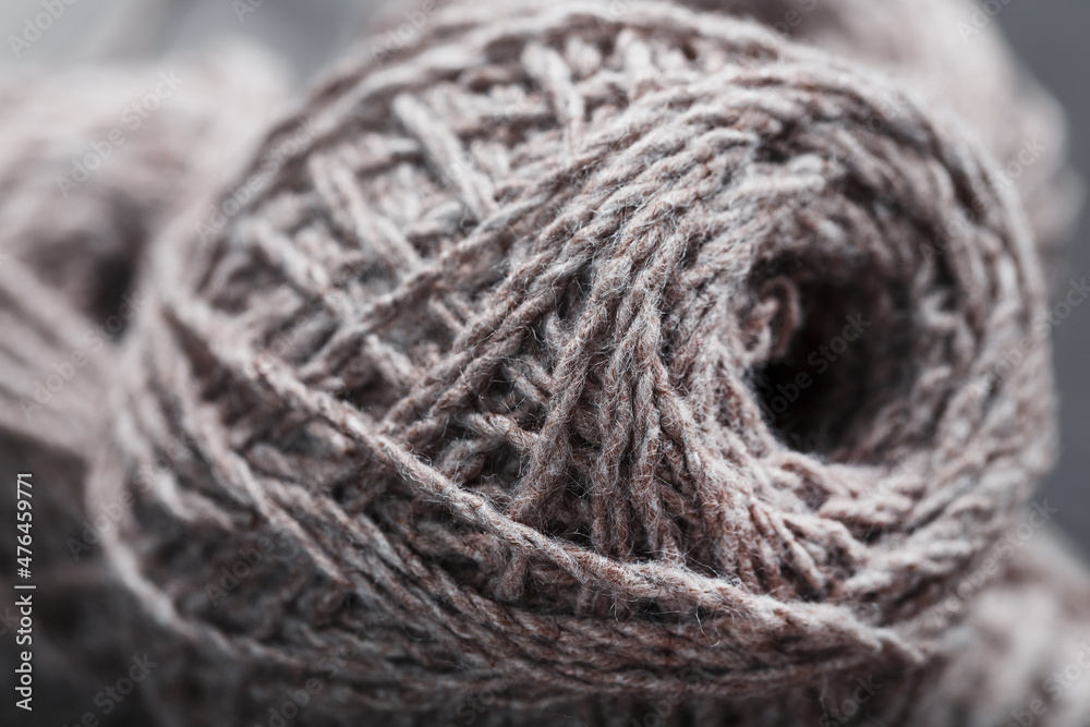 Light brown yarn made of natural sheep wool.