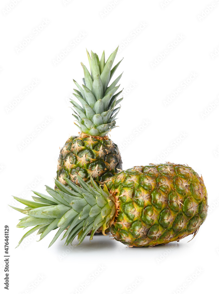 Fresh pineapples isolated on white background Fresh pineapples isolated on white background