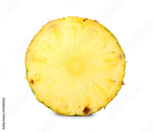 Piece of fresh pineapple isolated on white background
