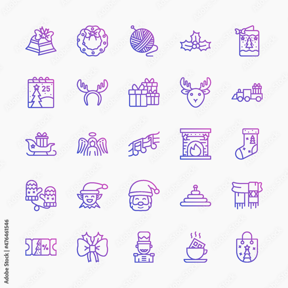 Icon set Christmas line gradient style. You can make any purpose for website mobile app presentation and any other projects. Enjoy this icon for your project. Icon set Christmas line gradient style. You can make any purpose for website mobile app presentation and any other projects. Enjoy this icon for your project.