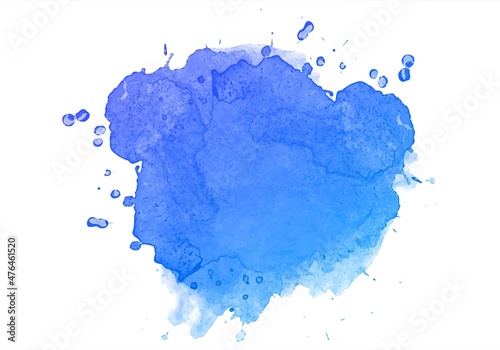 Blue watercolor hand paint splash design