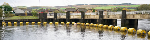 Water barrier on the River Leven in Dunbartonshire photo