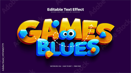 Games Blues Text Effect