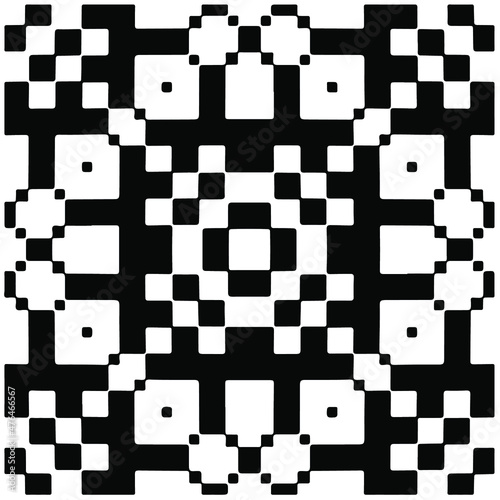 Decorative abstract pattern. Black and white seamless geometric pattern. 