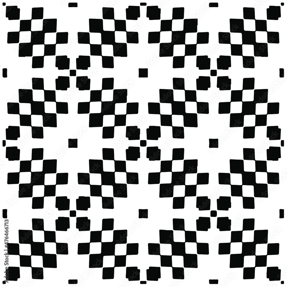 Fototapeta premium Decorative abstract pattern. Black and white seamless geometric pattern. 