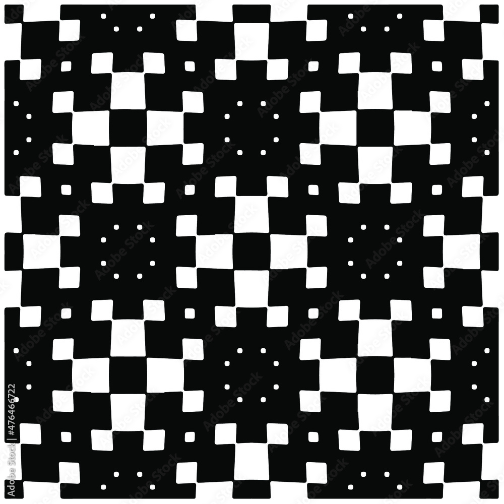 Fototapeta premium Decorative abstract pattern. Black and white seamless geometric pattern. 