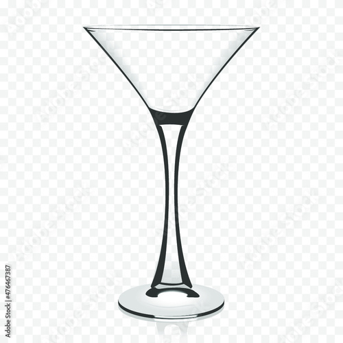 Glass cup martini isolated on a transparent background