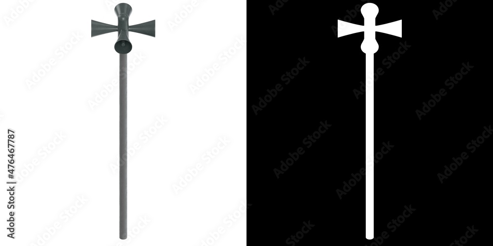 3D rendering illustration of a civil defense siren alarm 3D rendering illustration of a civil defense siren alarm