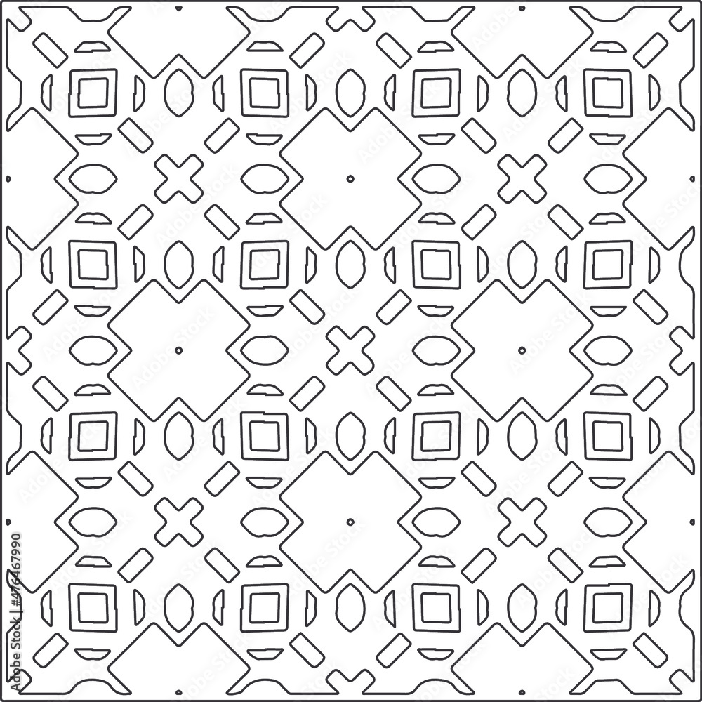 Fototapeta premium Vector geometric pattern. Repeating elements stylish background abstract ornament for wallpapers and backgrounds. Black and white pattern.