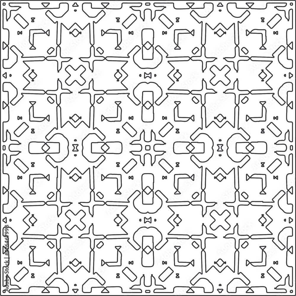Vector geometric pattern. Repeating elements stylish background abstract ornament for wallpapers and backgrounds. Black and white pattern. Vector geometric pattern. Repeating elements stylish background abstract ornament for wallpapers and backgrounds. Black and white pattern.