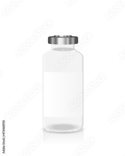Template of transparent glass medical ampoule isolated on a white background