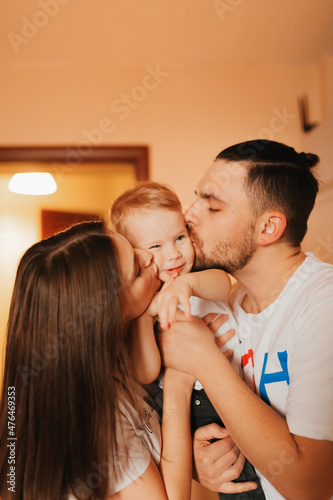 Happy family in a flat