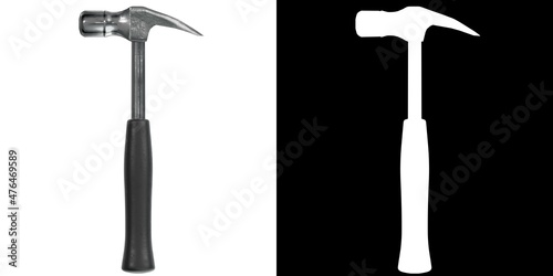 Canvastavla 3D rendering illustration of a claw hammer