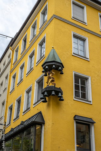 Yellow shop building in Sendlinger Street at Munich, Bavaria, Germany photo