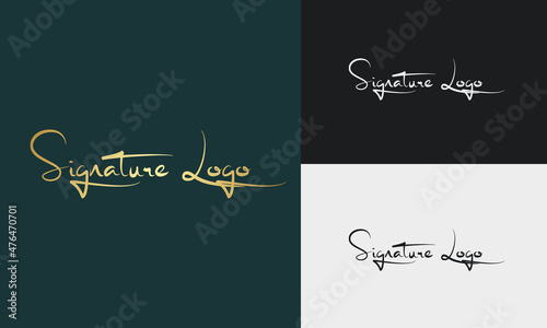 Handwriting logo template vector. signature logo concept.