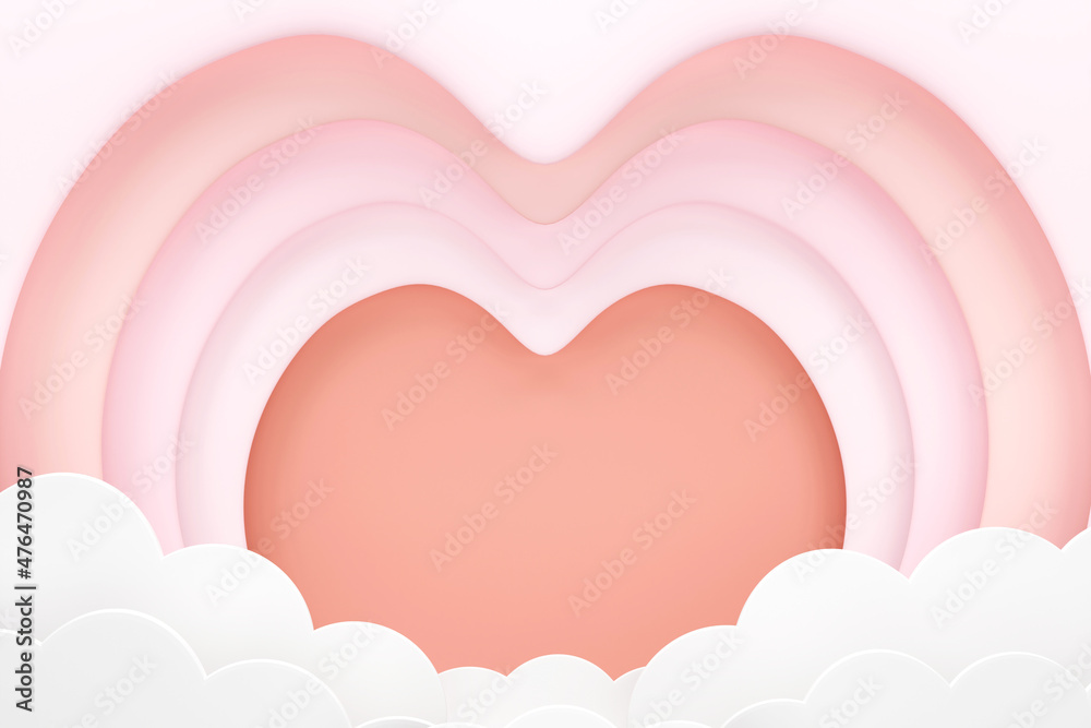 circle The heart fram surrounds it in pink color tones and cloud.