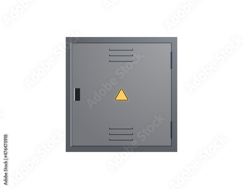 Electric panel and network cabinet flat vector illustration.