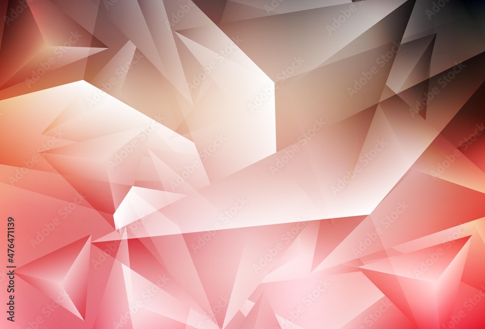 Fototapeta premium Light Red, Yellow vector layout with lines, triangles.