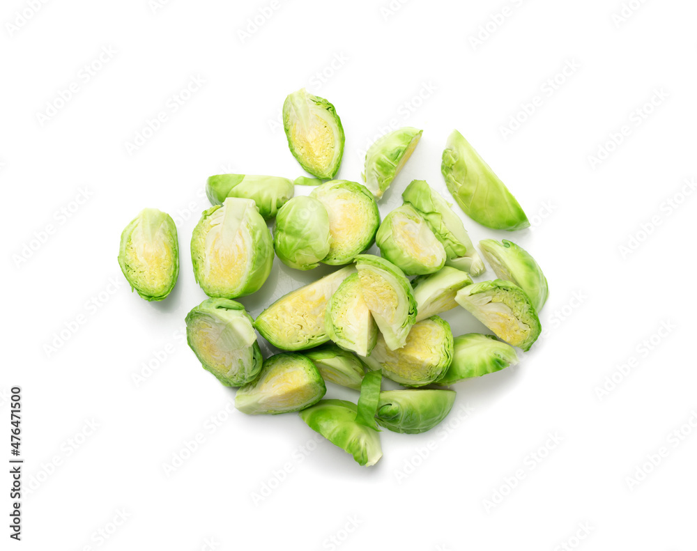 Brussels Sprouts Isolated, Brassica Oleracea Cabbage Brussels Sprouts Isolated, Brassica Oleracea Cabbage