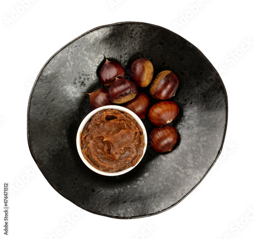 Chestnut Puree Isolated, Marrons Cream, Spread, Jam photo