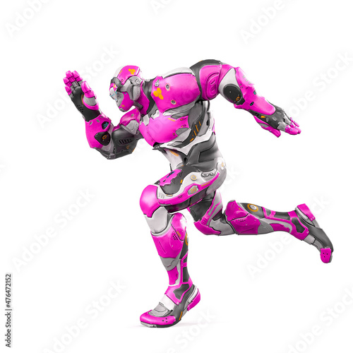future soldier is running fast in white background © DM7