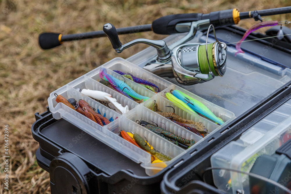 Large Fisherman's Tackle Box Fully Stocked Lures Gear Fishing