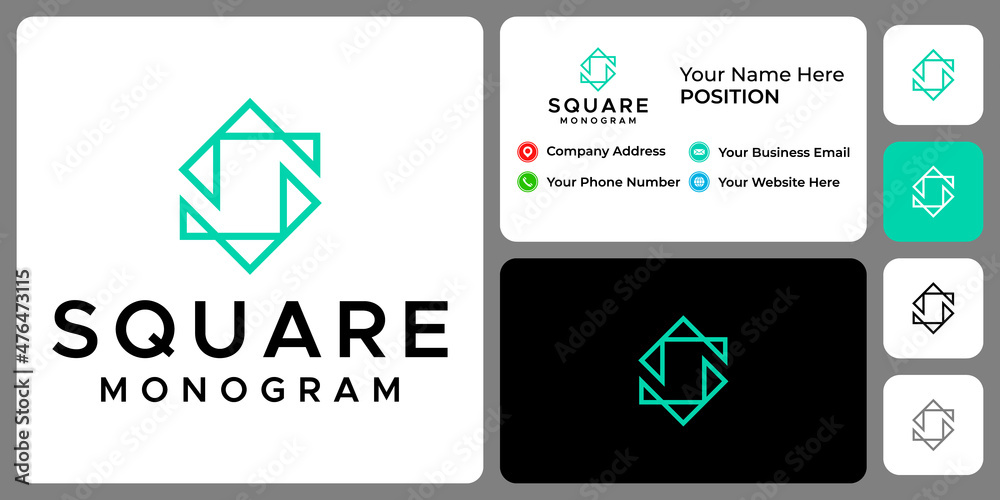 Letter S monogram technology logo design with business card template. Letter S monogram technology logo design with business card template.