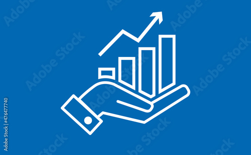 icona, mano, grafico, economia, contabilità