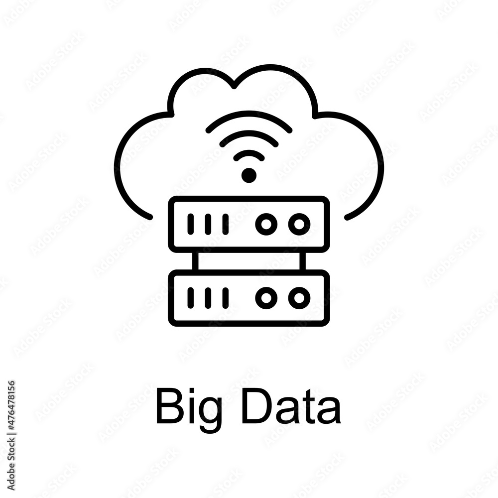 Big Data vector outline icon for web isolated on white background EPS 10 file Big Data vector outline icon for web isolated on white background EPS 10 file