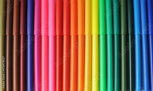 Colored background from felt-tip pens close-up.