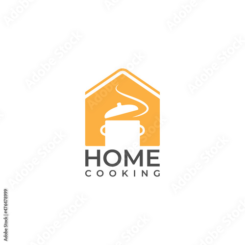 home cooking logo design with house and pot