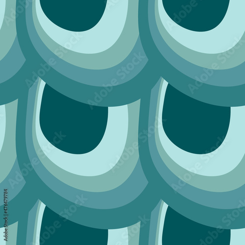 Illustration A seamless pattern on a square background - the scales of a fish, mermaid or dragon. Design element